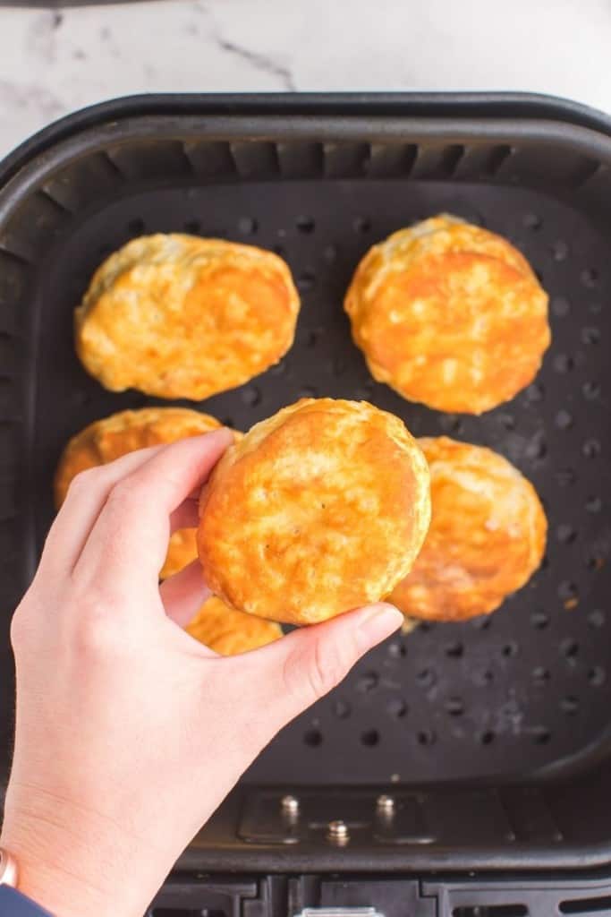 golden crispy biscuits in air fryer