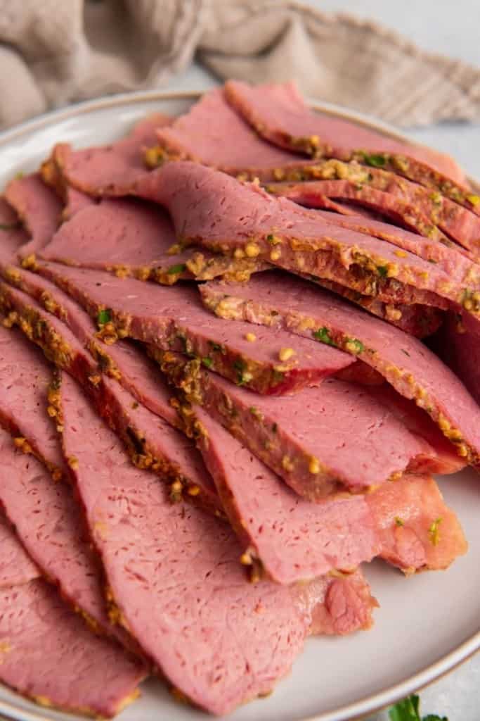 Slices of corned beef