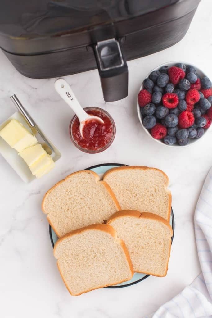 prepared ingredients for air fryer toast