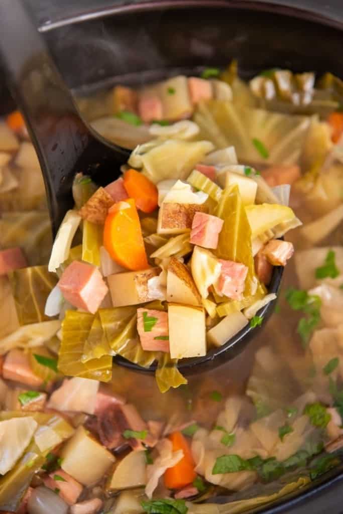 ham and cabbage soup in crockpot