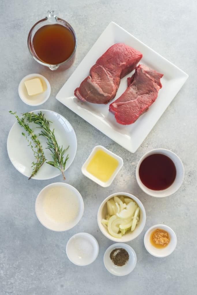 prepared ingredients for instant pot steak