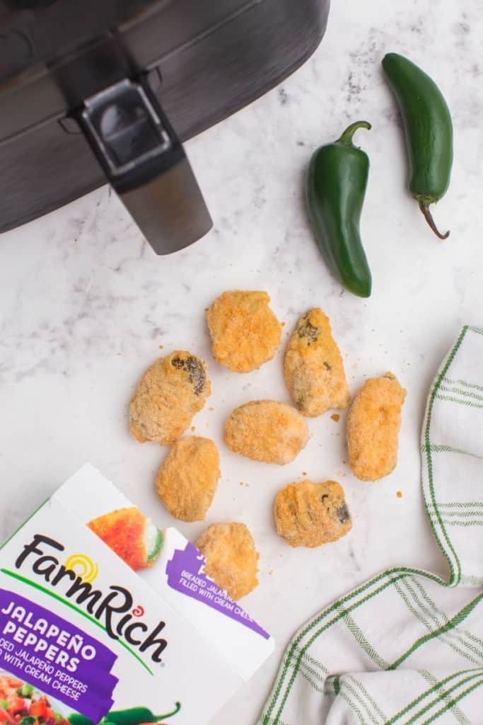 prepared ingredients for frozen jalapeno poppers in air fryer