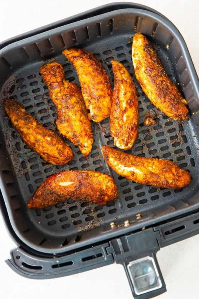flip chicken tenders over in air fryer halfway through cook time
