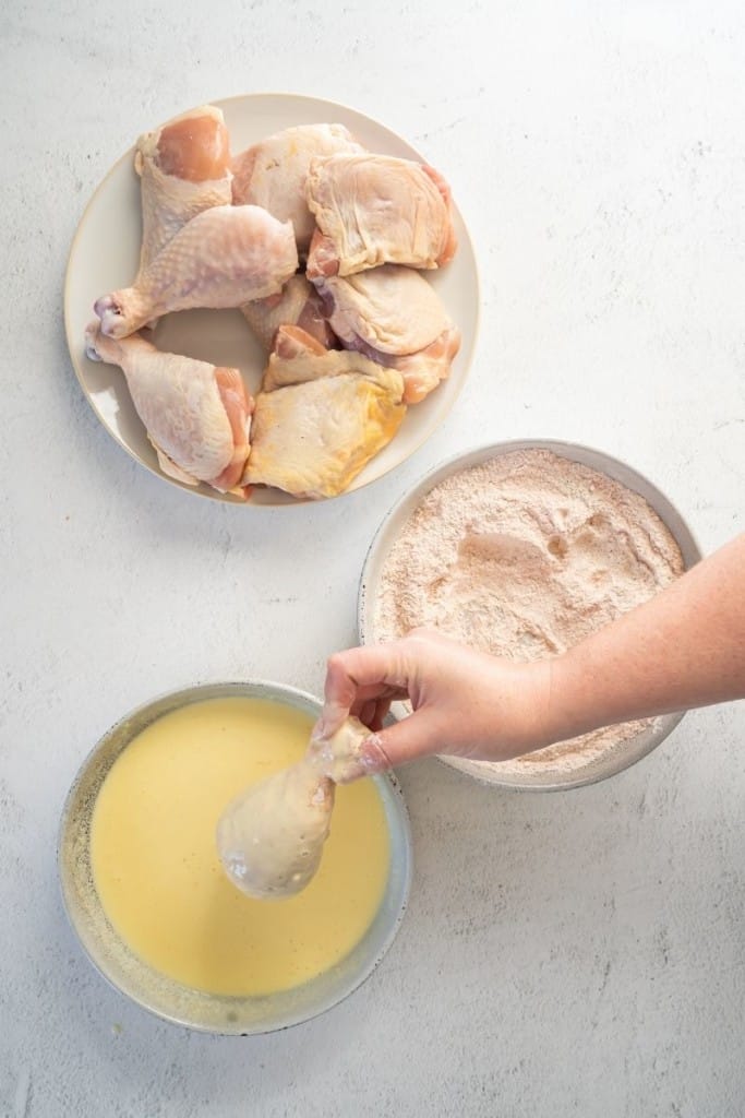 dip chicken tenders into buttermilk