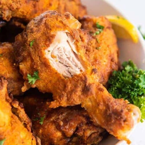 Crispy and juicy air fryer fried chicken