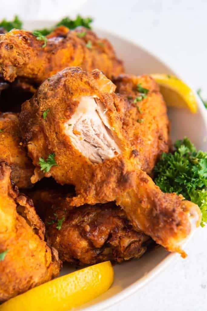 Crispy and juicy air fryer fried chicken