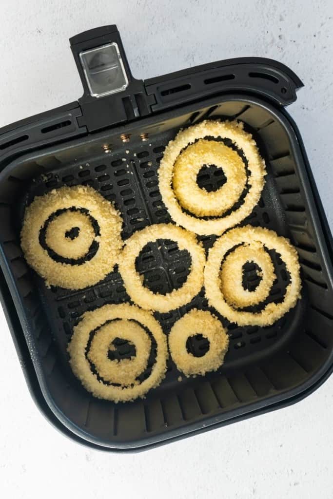 place onion rings in single layer in air fryer