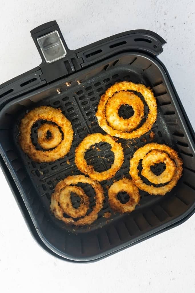 cook onion rings until evenly crispy