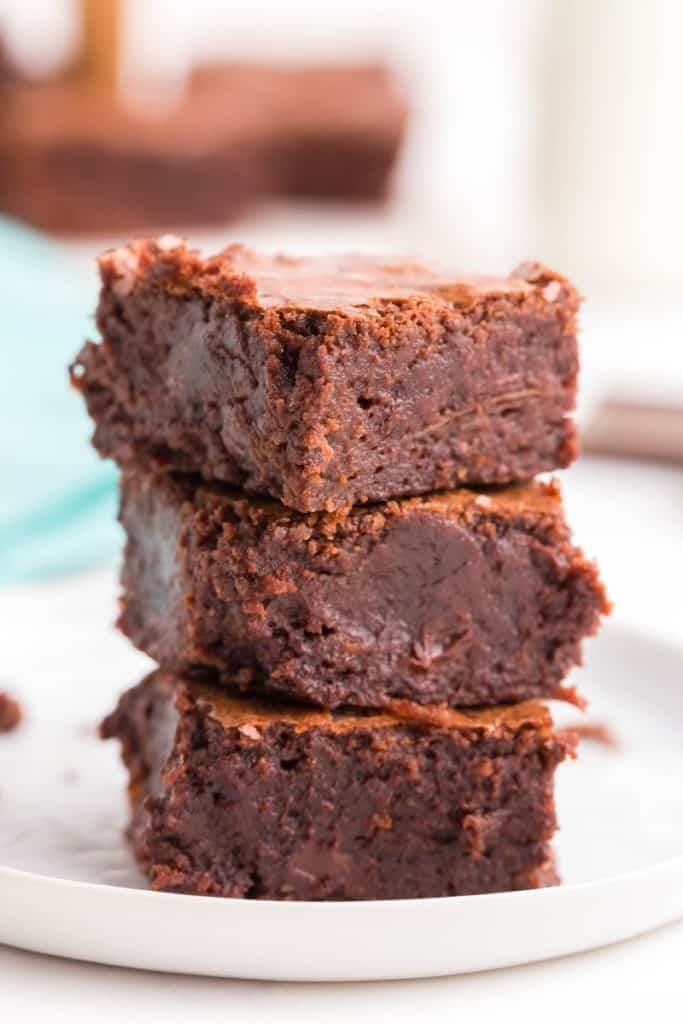 stack of brownies without cocoa powder