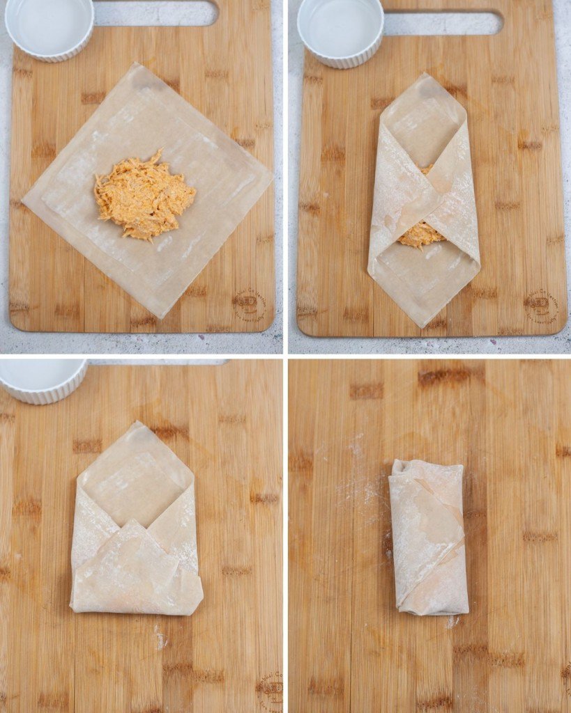 folding instructions for wrapping egg rolls