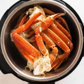 place crab legs on trivet of instant pot