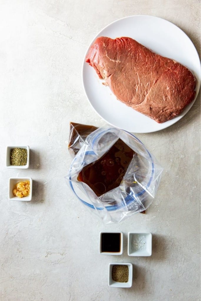 prepared ingredients for instant pot London broil