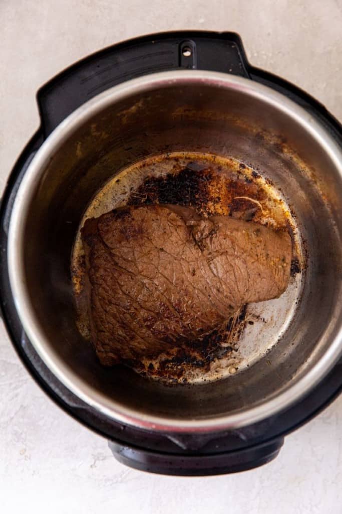 saute the London broil in instant pot