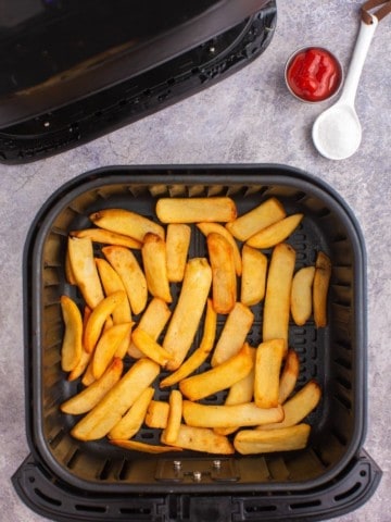shake basket and check periodically to cook fries evenly