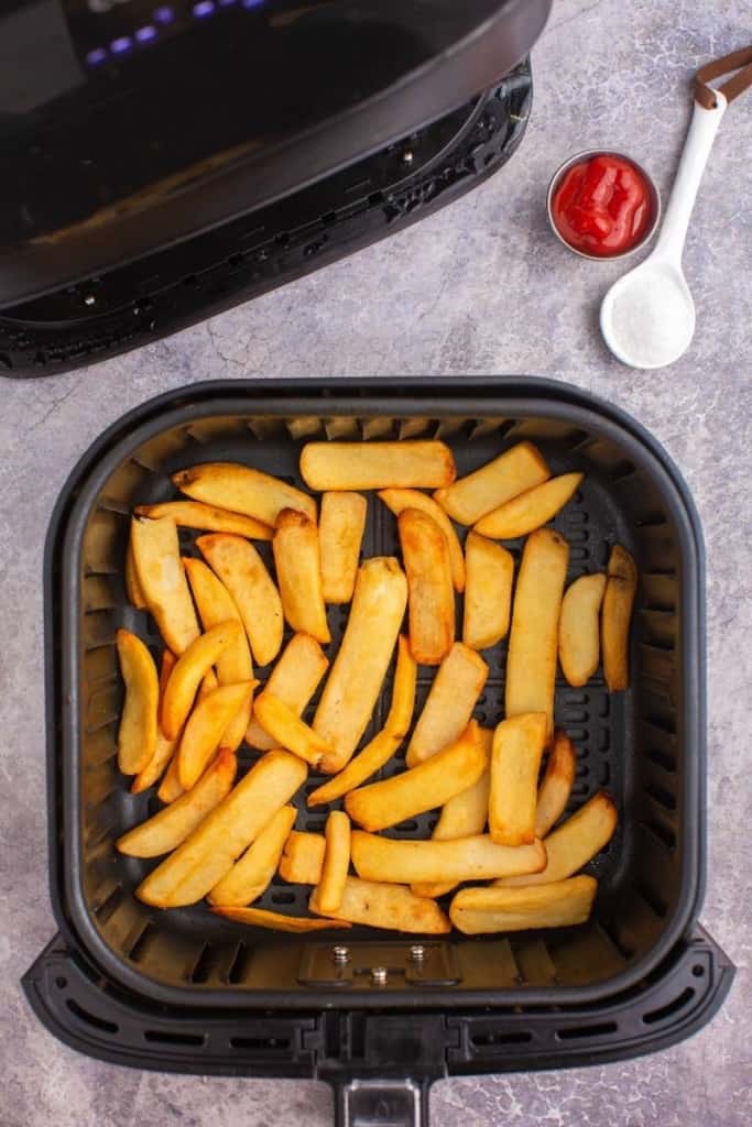 shake basket and check periodically to cook fries evenly
