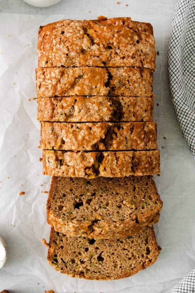 slices of zucchini bread