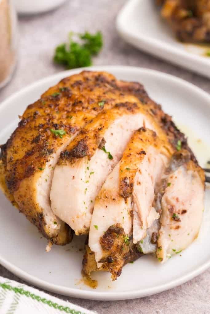 Crispy and juicy air fryer bone in chicken thigh