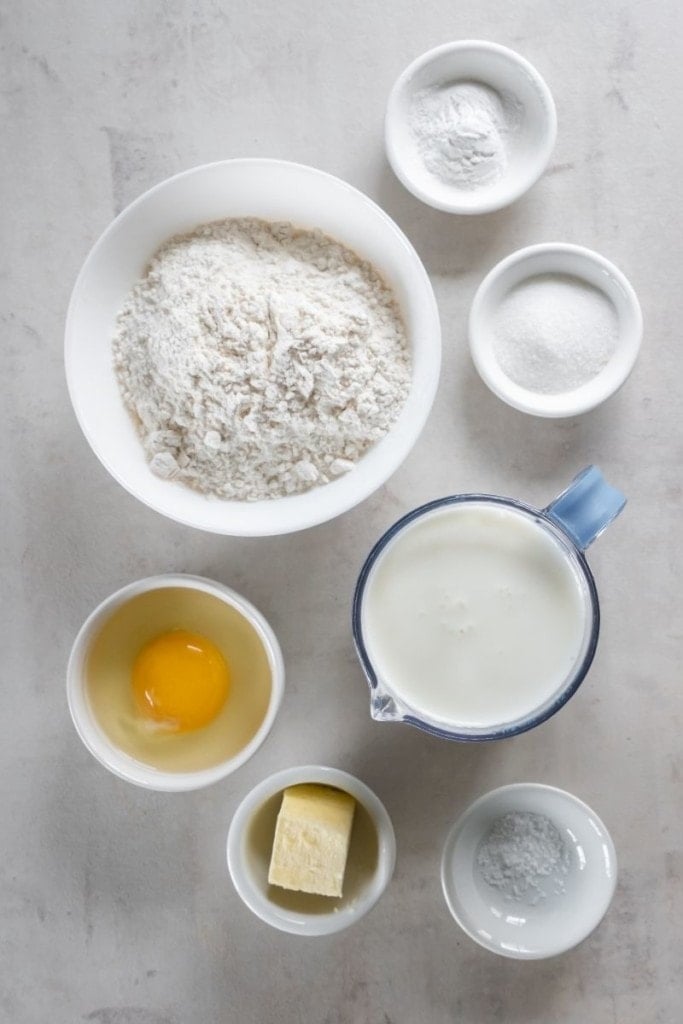 prepared ingredients for air fryer pancakes