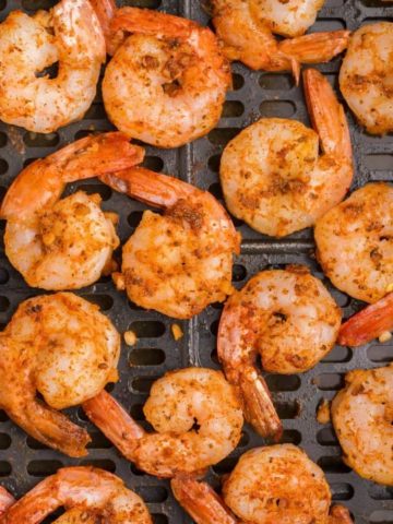 shrimp cooking in air fryer