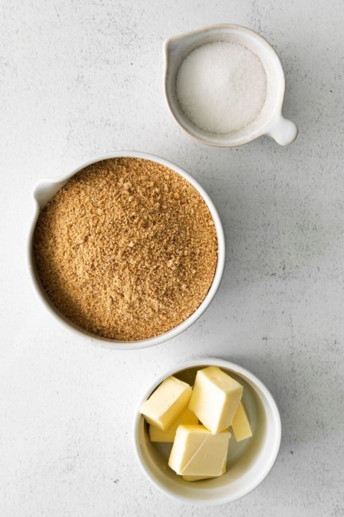 prepared ingredients for graham cracker crust