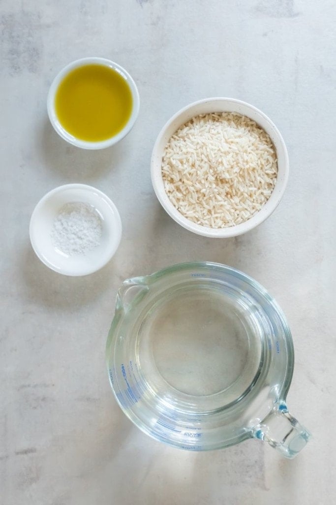 prepared ingredients for air fryer rice