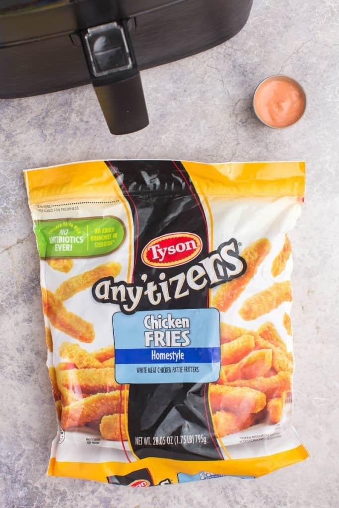 prepared ingredients for air fryer chicken fries