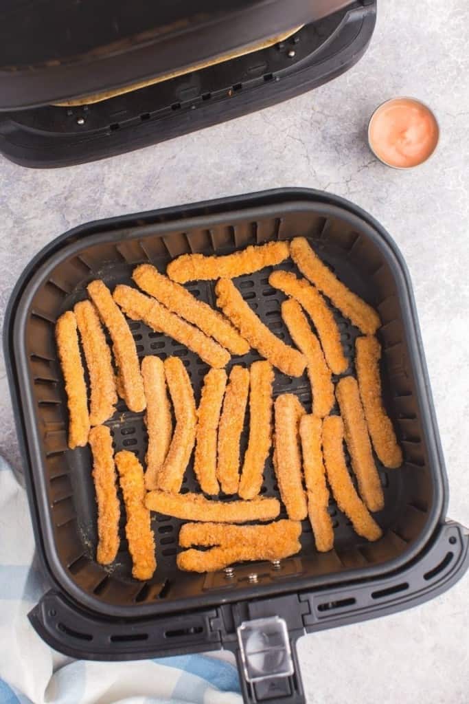 place chicken fries in a single layer in air fryer