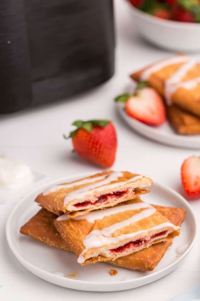 Stack of toaster strudel on plate