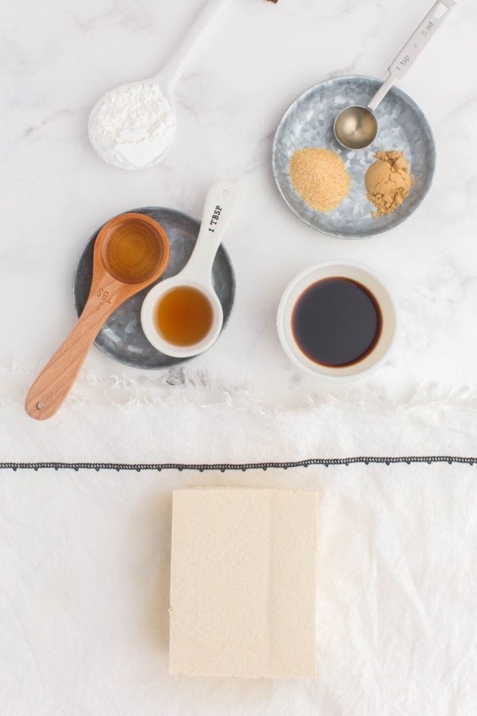 ingredients to make air fried tofu