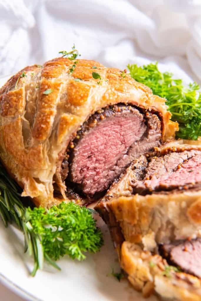 beef wellington on a platter