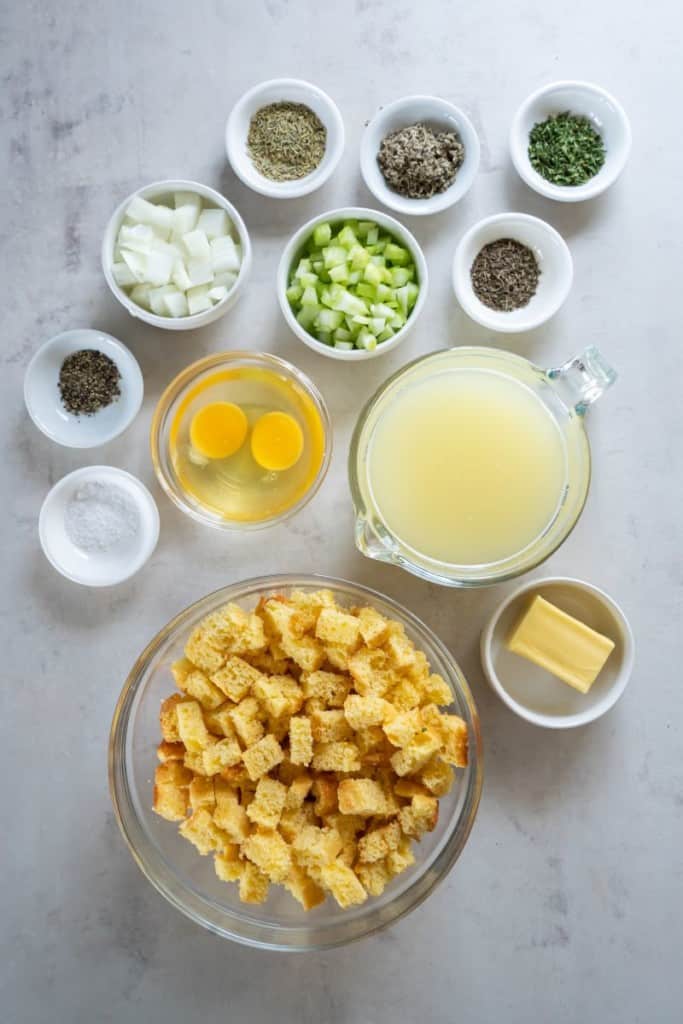 ingredients for cornbread stuffing