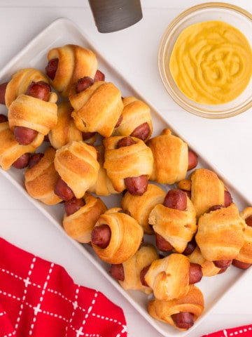 plate with pigs in a blanket