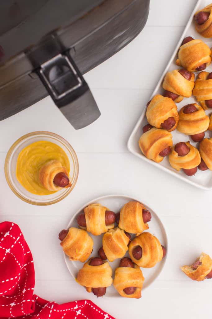 plate with pigs in blanket ready to serve