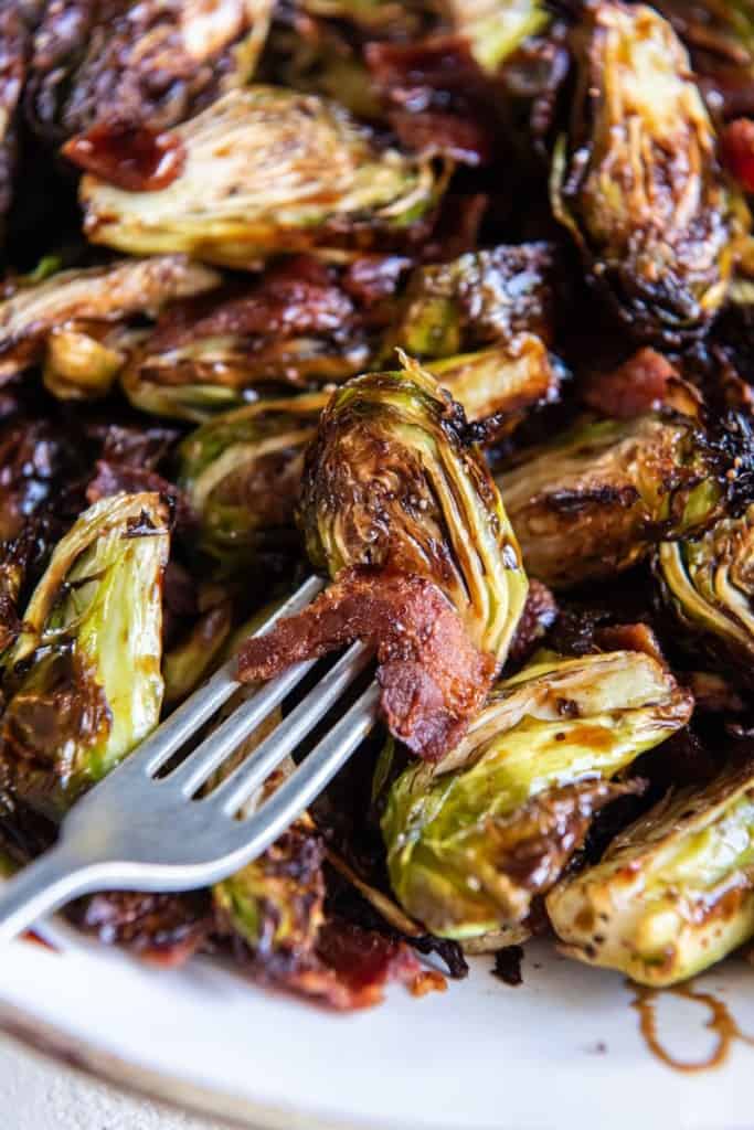 fork with brussel sprouts