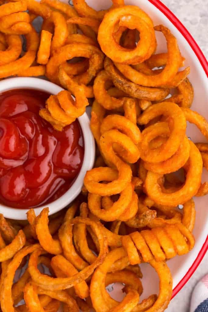plate with arby's curly fries