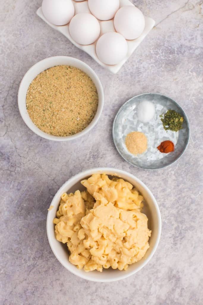 ingredients to make mac and cheese bites