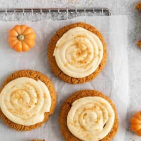 closeup of soft pumpkin cookies