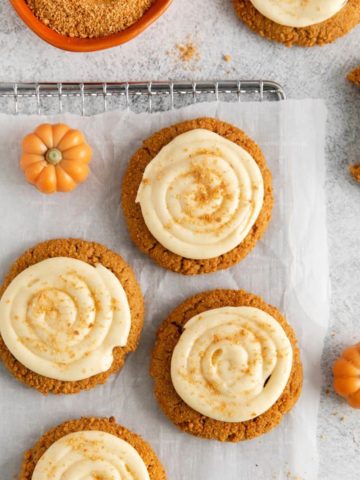 closeup of soft pumpkin cookies