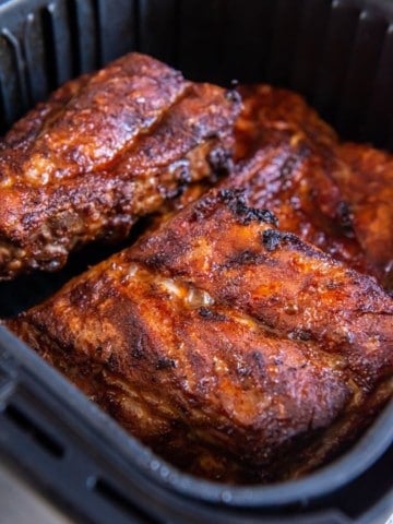 air fried baby back ribs in basket