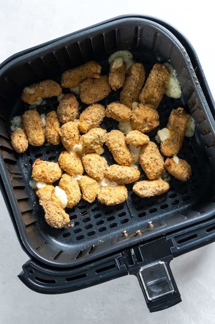 air fried cheese curds in basket
