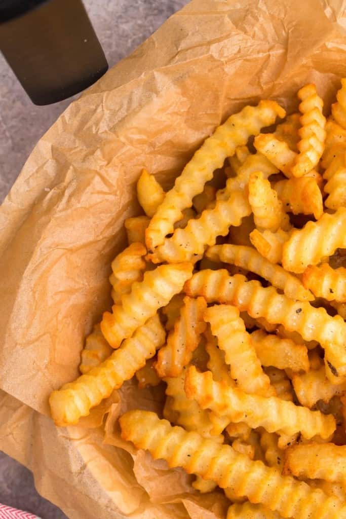 platter with air fryer crinkle fries