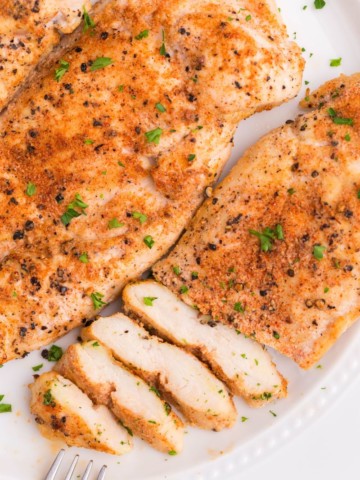 grilled chicken breast sliced and ready to eat