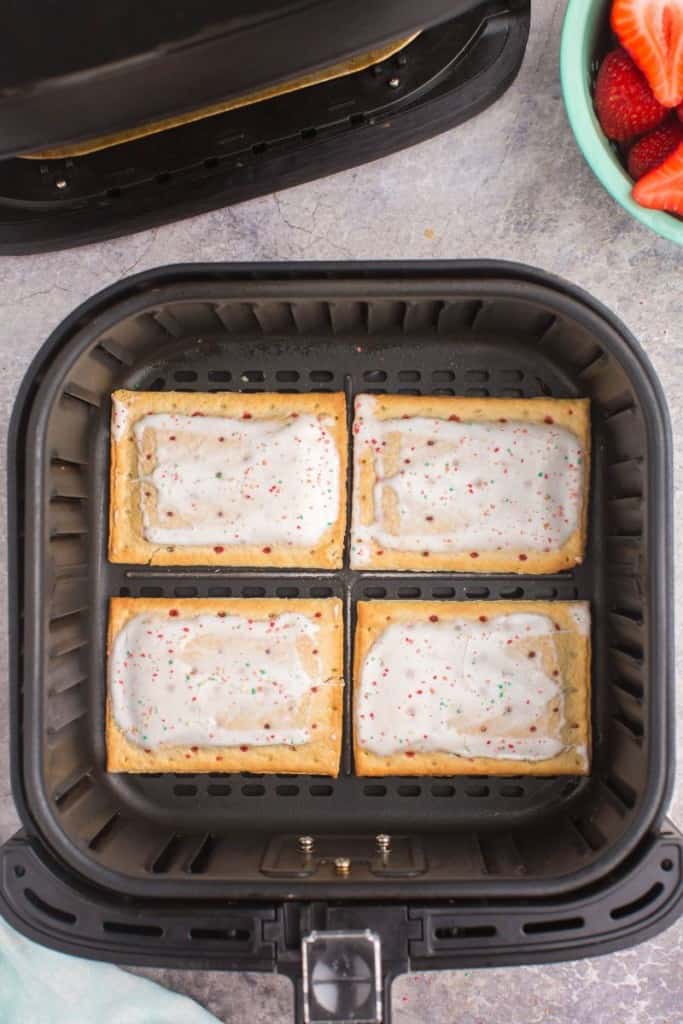 four cooked air fryer pop tarts