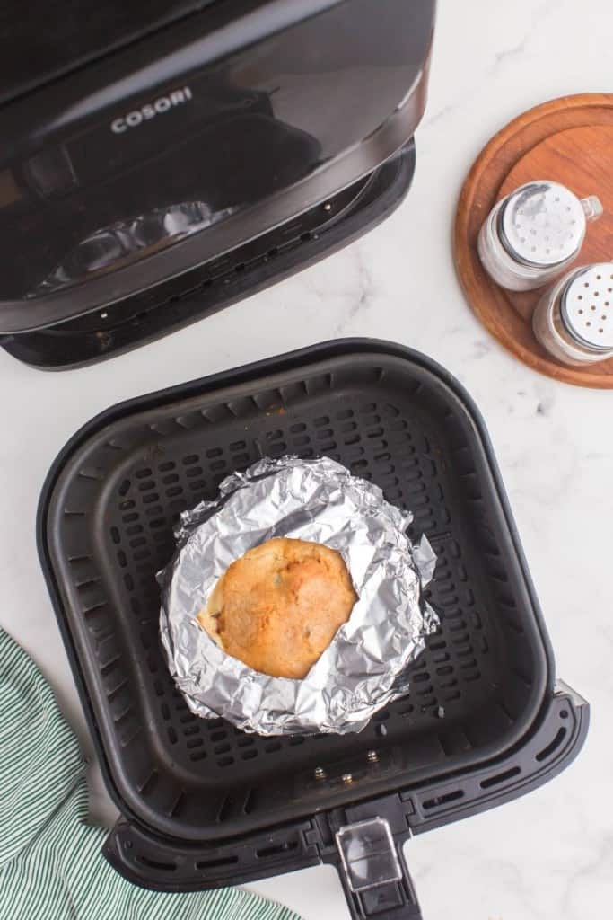 pot pie with tin foil around the edges