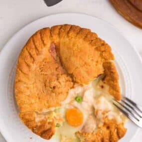 cooked pot pie in a plate
