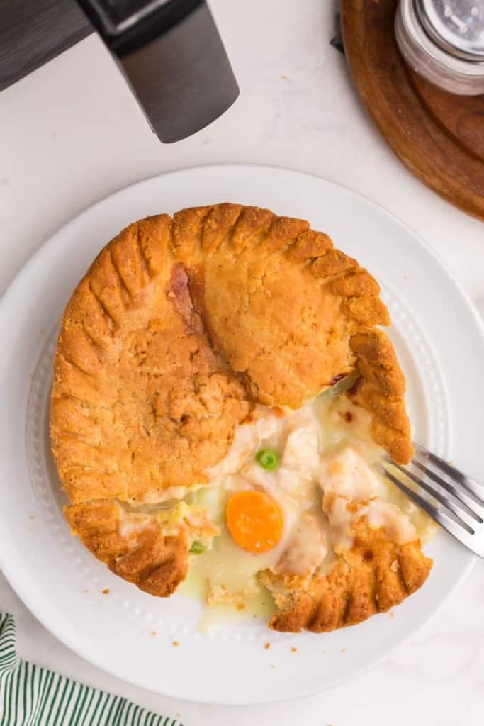cooked pot pie in a plate