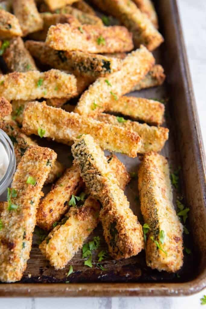 platter with zucchini fries
