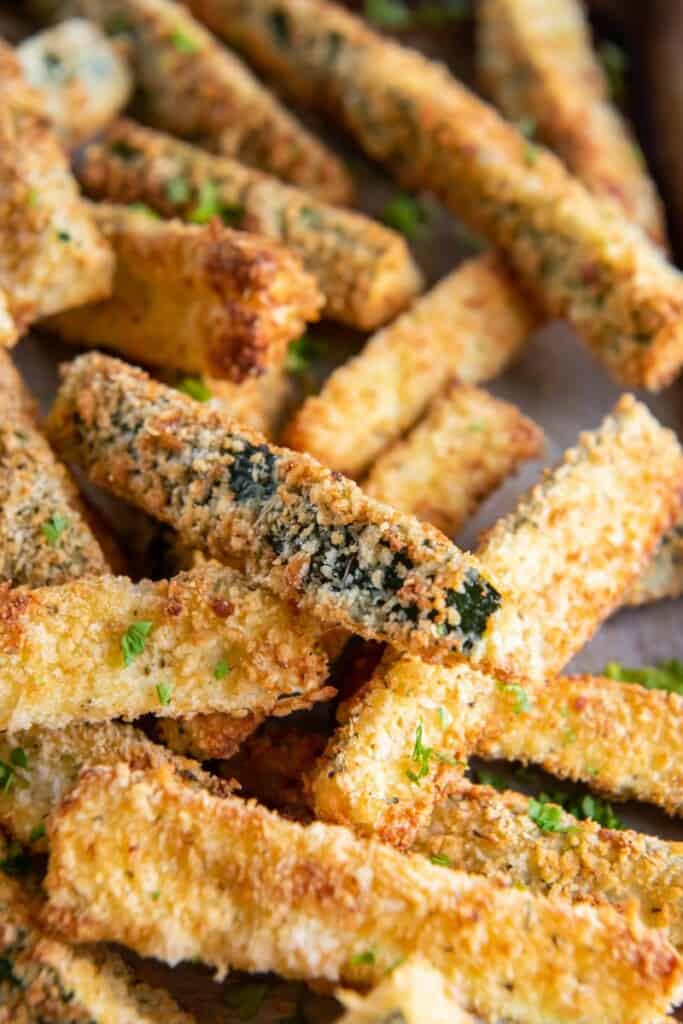 closeup of zucchini fries