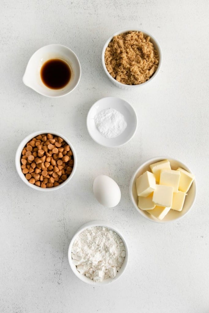 ingredients for butterscotch chip cookies