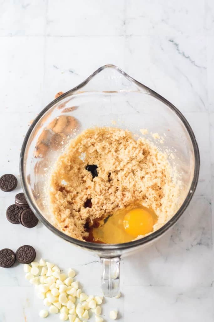 bowl combining wet and dry ingredients